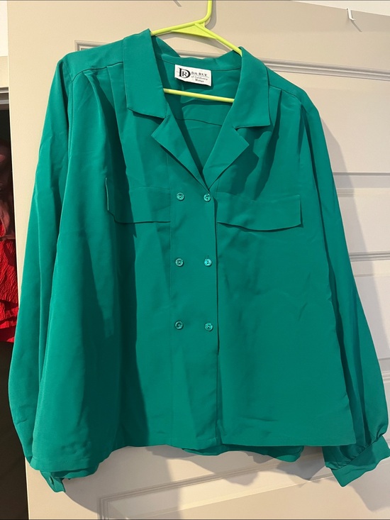 Jackets & Blazers - Emerald Green Double-Breasted Women's shirt sz 22W vintage
